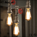 loft industrial pendant light creative personality retro restaurant bar lighting fixtures water pipe chandelier