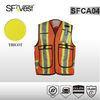 Safety workwear surveyor vest with durable pockets and back bag radio strap oxford fabric