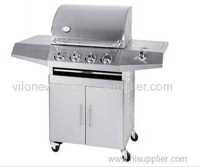 4Burner Stainless Steel 1Side Burner Gas Grill BBQ