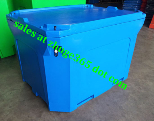 Rotomolded 1000Liter Blue Insulated Fish Container Seafood Processing Insulated Container