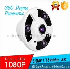 360 Degree Panoramic CCTV Camera Fisheyes 5.0MP 1.78mm Fixed Lens FishEye 1080P 360 Degree Panoramic AHD Color IR Dome C