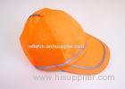 Orange reflective safety hats with reflective tape for running cycling