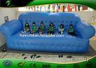 Large Airproof Inflatable Shapes Parks Inflatable Blue Sofa With Bouncer