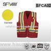 Red high visible clothing safety workwear with durable pockets / class 2 safety vest