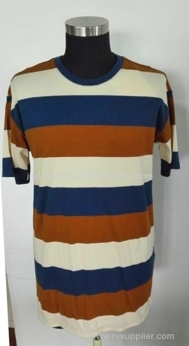 Loose striped shirt with short sleeves