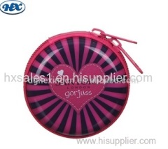 Round storage box tin box with zipper