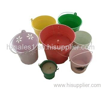 Galvanized tin candle bucket for child