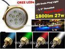 1/2" NPT Underwater Boat Waterproof LED Drain Plug Light CREE 12V 1800lm