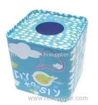 Square tin tissue box