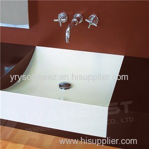 Acrylic Solid Surface White And Brown Vanity