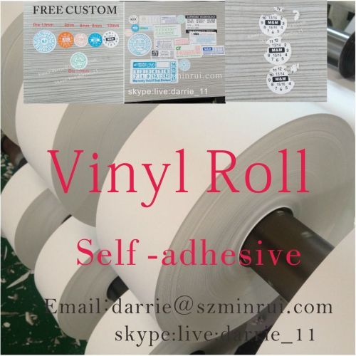 China largest factory of self adhesive vinyl hotsale security printed destructible vinyl roll/Permanent egg shell roll