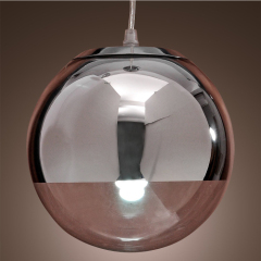 modern simple siingle bulb restaurant bar study bedroom electroplating glass pendant light