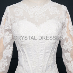 ALBIZIA Exquisite Ivory Lace Applique Tulle modest Wedding Mermaid Dresses