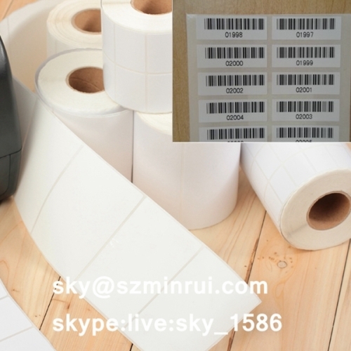 blank white destructible vinyl stickers/blank destructible label rolls/blank paper stickers in rolls