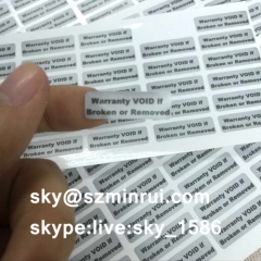 Special Rectangle Tamper Evident Seal Sticker Anti-counterfeit Security Labels and Seals Destructible Warranty Stickers