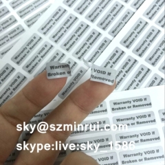 Special Rectangle Tamper Evident Seal Sticker Anti-counterfeit Security Labels and Seals Destructible Warranty Stickers