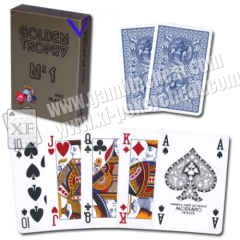 Modiano Golden Trophy 2 index|blue|bridge size|Single Card Deck|100% Plastic|Made in Italy