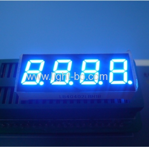 4 digit 0.4" ultra bright blue common anode 7 segment led display for temperature indicator