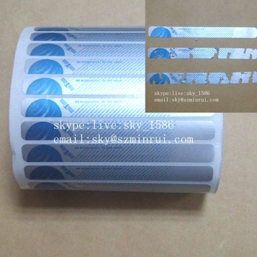 tamper proof paper seal stickers/do not remove sticker/tamper evident destructible strip seal labels