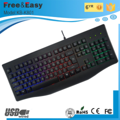 High quality rainbow backlit gaming keyboard