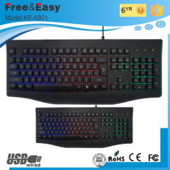 High quality rainbow backlit gaming keyboard