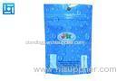 Blue Plastic Fishing Lure Bags / Zippered Stand Up Pouches With Window