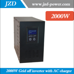 Solar Grid off Inverter 2000W 24VDC to 220VAC 50HZ dc to ac Inverter with Pure sine Wave low Frequency Inverter LCD Dis