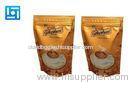 Zipper Moisture Proof Coffee Packaging Bags Plastic Golden Printing With Tear Notch