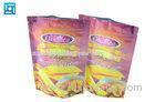 Colored Zip Lock Bags For Chips / Flat Bottom Stand Up Foil Pouches With Zipper