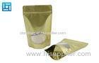 OEM gold printed aluminium foil bags / resealable stand up pouches zipper