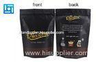 Water Proof Matte Black Stand Up Pouch / Flexible Resealable Coffee Bags