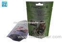 Resealable Flat Bottom Pet Food Packaging Colored Butterfly Handle With Tear Notch