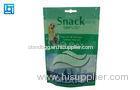 Sealable Zipper Stand Up Pouches For Food Packaging / Green Pet Food Storage