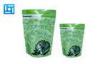 Green Aluminum Bags Food Packaging / Sealable Flat Bottom Pouches For Coffee