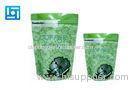 Green Aluminum Bags Food Packaging / Sealable Flat Bottom Pouches For Coffee