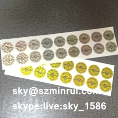 3D Holographic Destructible Sticker for Tamper Evident Customized Patterns Hologram Vinyl Labels Stickers