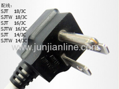 NEMA 5-15P 2-POLE 3-WIRE POWER PLUG yellow power cord UL approval