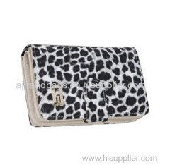 Upscale fashionable leopard pattern clutch wallet for women