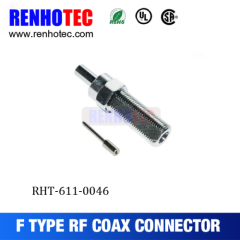 75 Ohm CATV F Female Crimp RF Electrical Cable Tube F Connectors