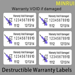 Custom Destructible Vinyl Label Permanent Adhesive Sticker Anti-fake Tamper Evident Warranty Void If Damaged Stickers