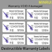 Custom Destructible Vinyl Label Permanent Adhesive Sticker Anti-fake Tamper Evident Warranty Void If Damaged Stickers