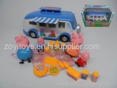 Peppa pig with touring car toys set