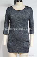 ROUND NECK FASHION SHIRT(LADIES)