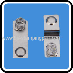 Spring steel battery contact and spring