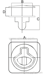 Hatch Latch AISI 316. Square