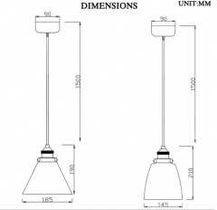 clear glass and chromed metal material pendant lamp shade or cover