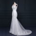 ALBIZIA Exquisite Pleated White Bateau Lace Tulle Beads Sweep/Brush Mermaid Wedding Dresses