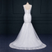 ALBIZIA Exquisite Pleated White Bateau Lace Tulle Beads Sweep/Brush Mermaid Wedding Dresses