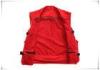 Men Red Multi Pocket Hunting Fishing Vest Quick Dry Anti - Wrinkle Anti - Pilling