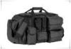 Zipper Black Gym Duffle Bag Multi function / 7 Pockets Travel Duffle Bag For Men